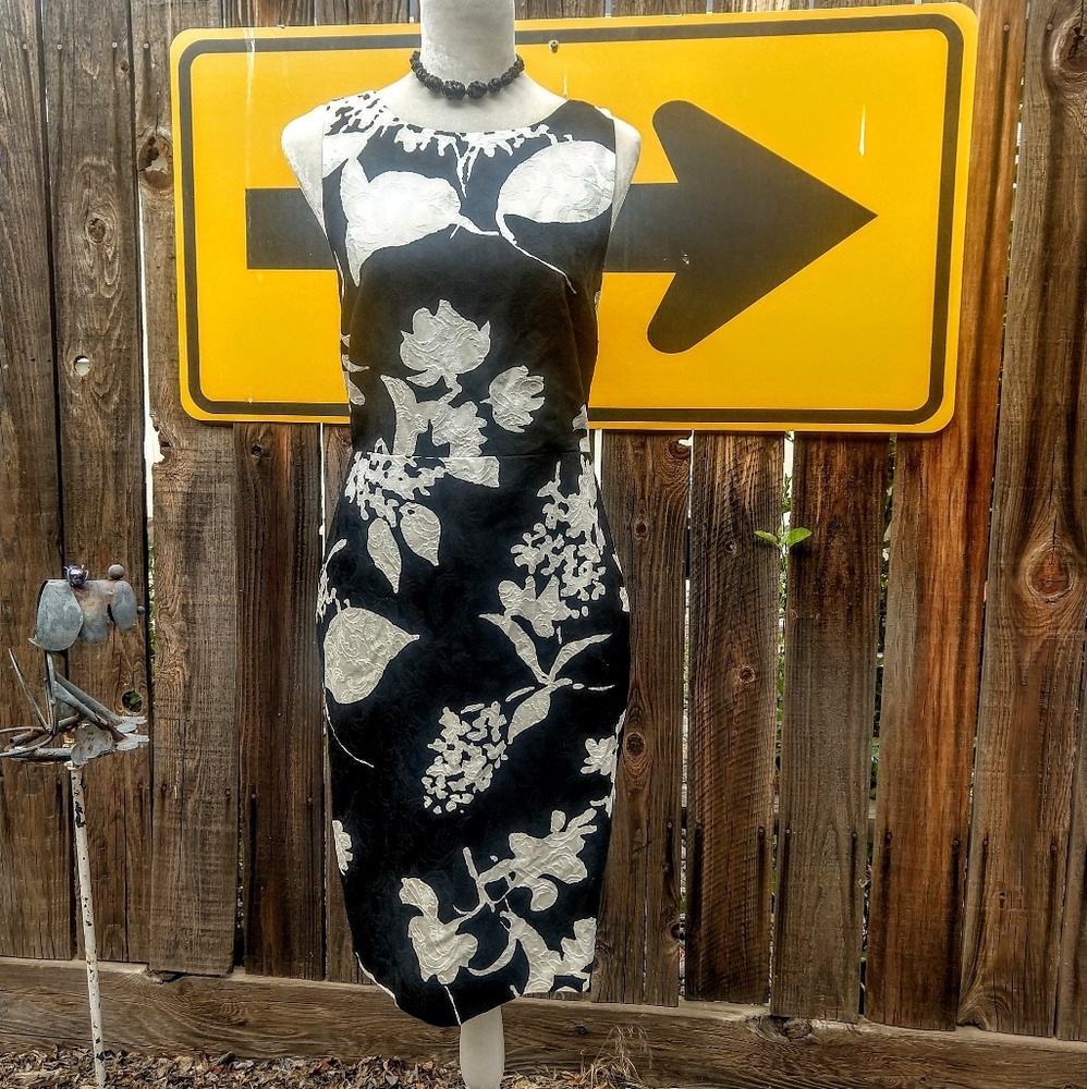 Talbots Sleeveless Textured Cotton Sheath Dress!